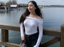 Birganym on a sightseeing trip in Lithuania