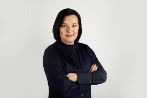 Researcher Aistė Balžekienė against white background
